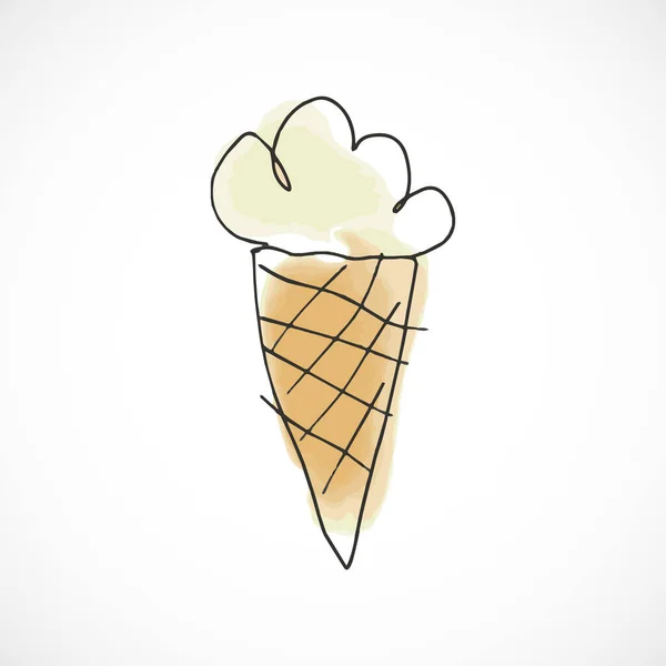 Helado Dibujado Mano Acuarela Estilo Fruta Conjunto Pintura Tinta Boceto — Archivo Imágenes Vectoriales