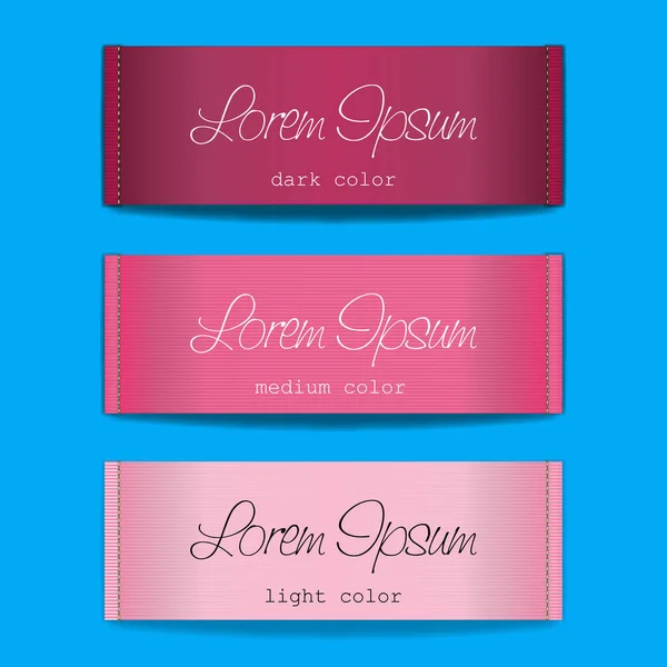 Fabric Logo Silk Clothvector Pink Color Ang Blue Elegant Tag — Stock Vector