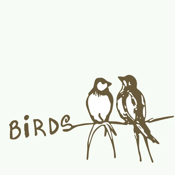 Illustrazione vettoriale uccelli — Vettoriale Stock