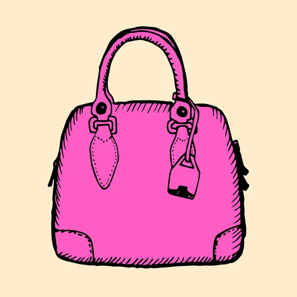 Tažené růžová taška. — Stockový vektor