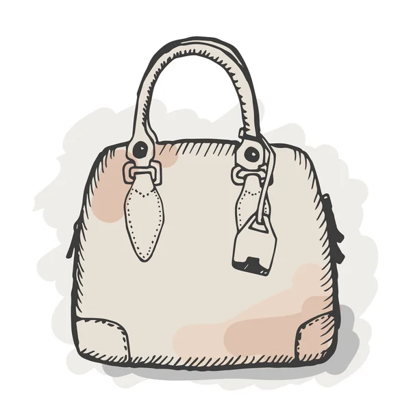 Bolso de cuero vintage acuarela — Vector de stock