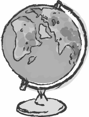 Beyaz bir dünya çizimi