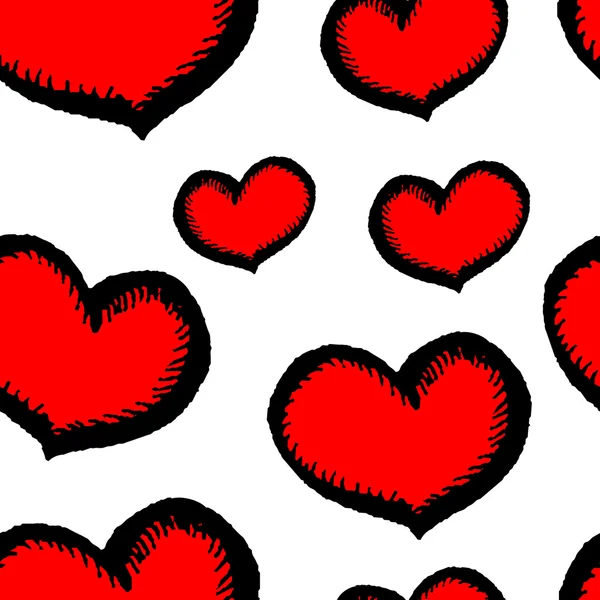 Seamless pattern with hearts — Stock Vector