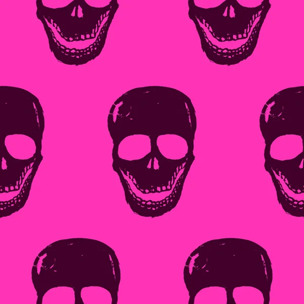 Seamless pattern with skulls — Stock Vector