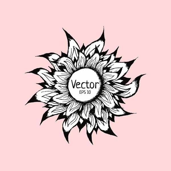 Hermosa flor en rosa — Vector de stock