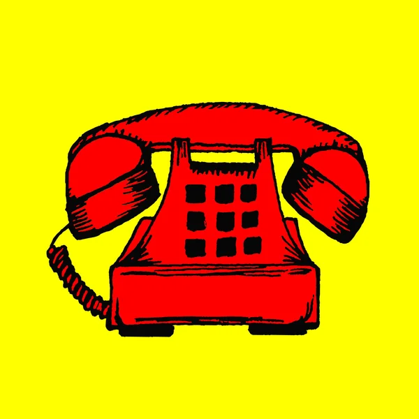 Czerwony telefon ilustracja — Wektor stockowy