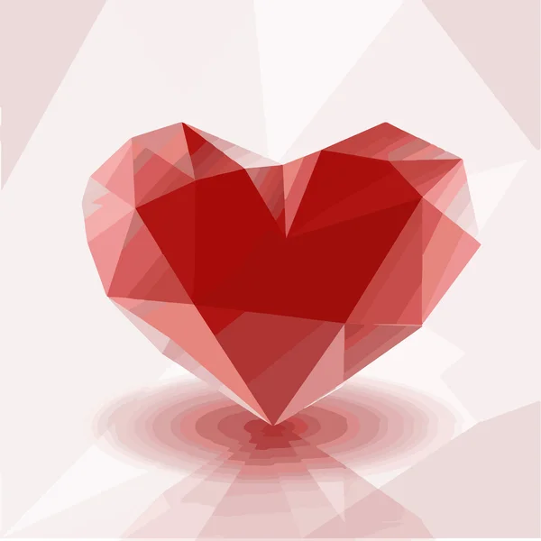 Illustratie van poligonal hart — Stockvector