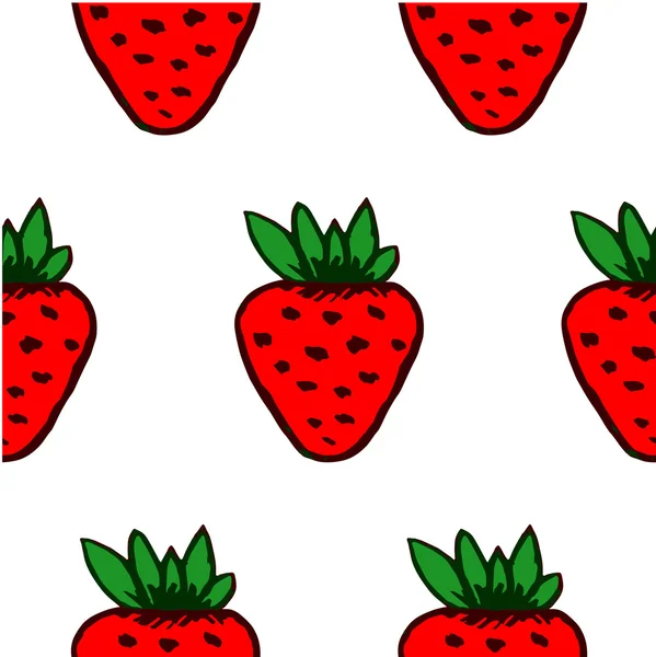 Χωρίς ραφή μοτίβο με φράουλες — Διανυσματικό Αρχείο