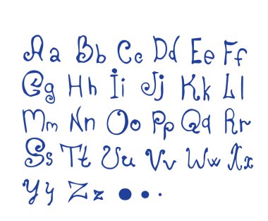 Mavi mürekkep alfabesi