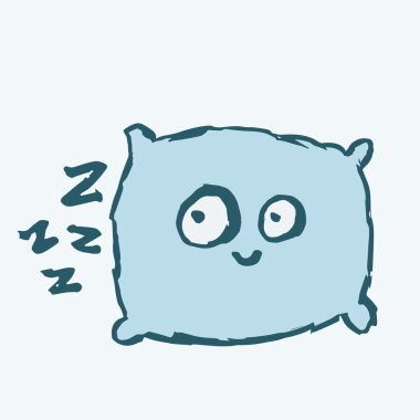 Mavi yastık charactervector