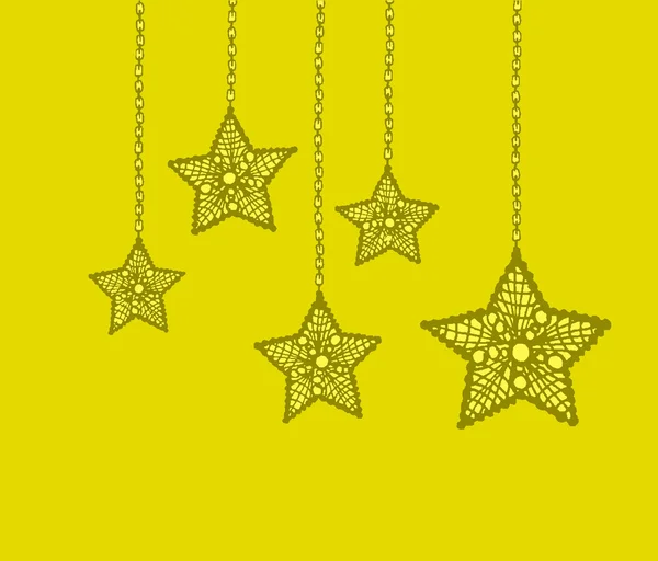 Estrelas decoração no fundo amarelo —  Vetores de Stock