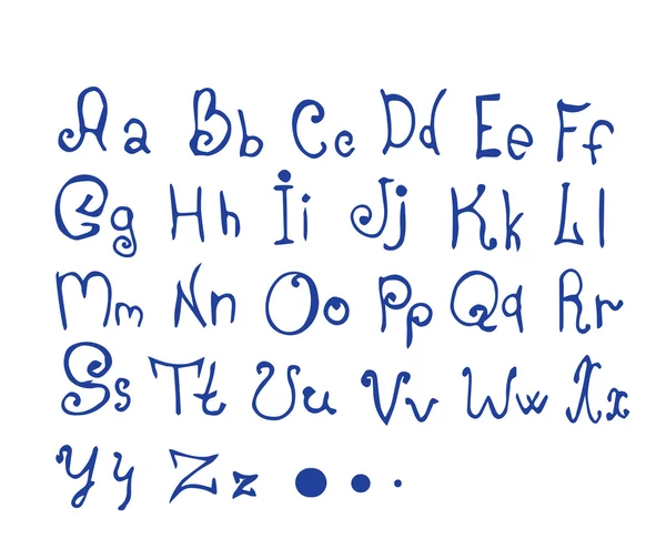 블루 잉크 알파벳 — 스톡 벡터