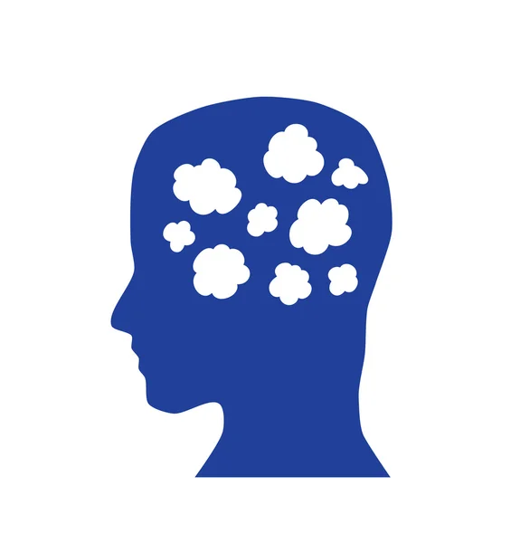 Μπλε κεφάλι και σύννεφα — Διανυσματικό Αρχείο