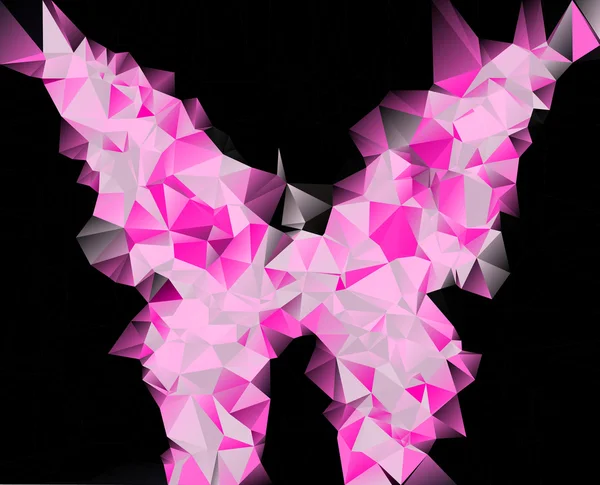 Papillon rose cristal — Image vectorielle