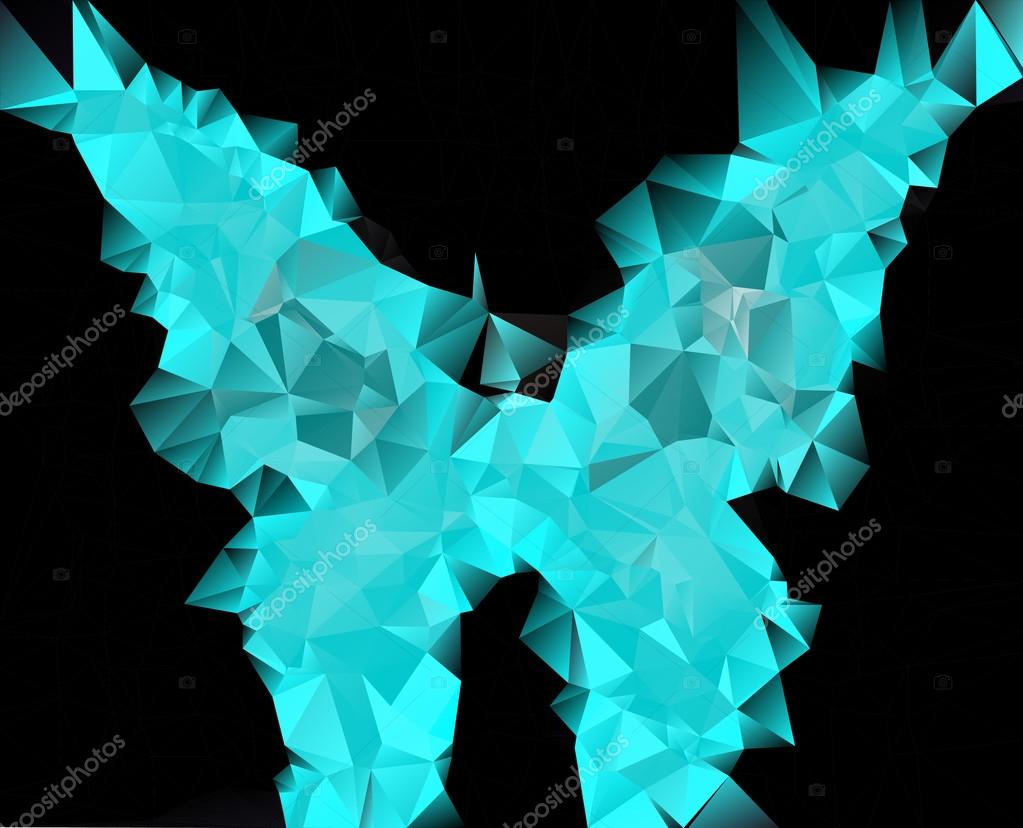 Blue crystal butterfly — Stock Vector © shekaka 69397125