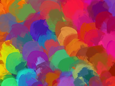 Yuvarlak fırça darbeleri boya