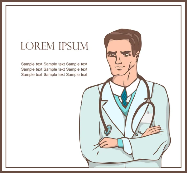 Close-up de Serious Doctor —  Vetores de Stock