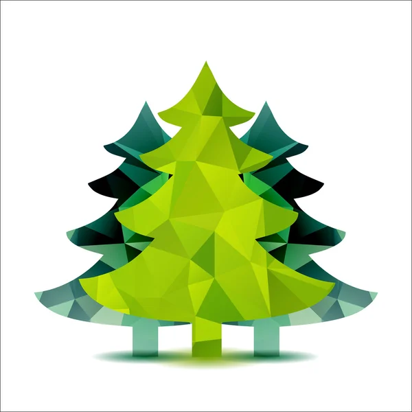 Three Geometric fir-trees — Stock Vector