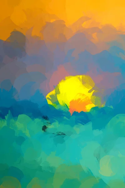 Abstracte heldere zonsondergang — Stockvector