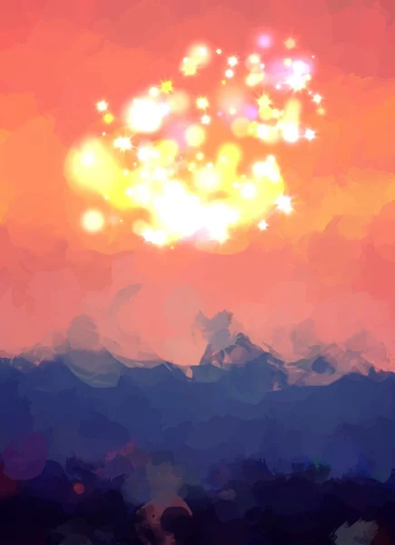Abstract oranje hemel — Stockvector