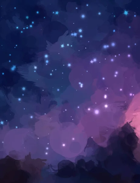 Νύχτα αστέρια ουρανό — Διανυσματικό Αρχείο