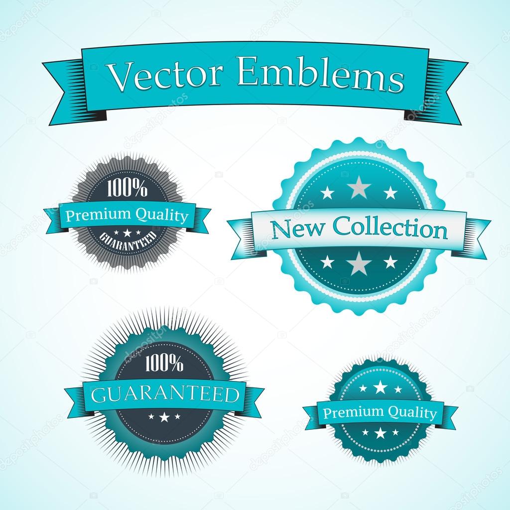 Four Emblems on blue background