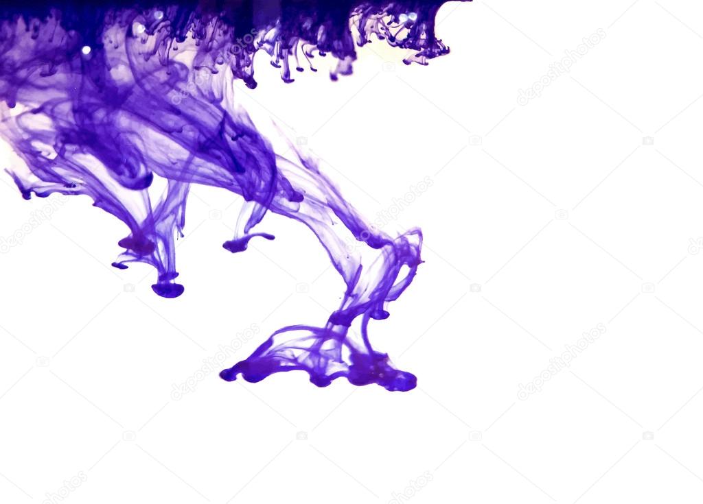 Violet ink in water