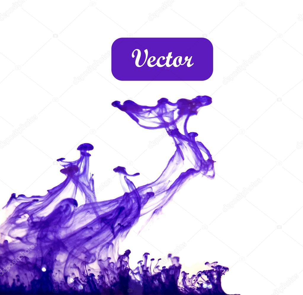 Card violet ink in water