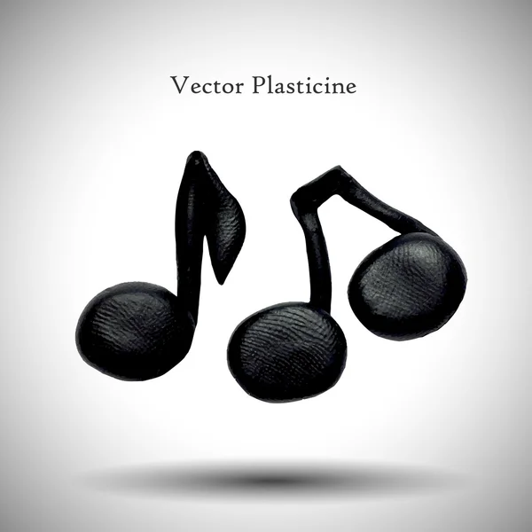 Dos notas de música de plastilina — Vector de stock