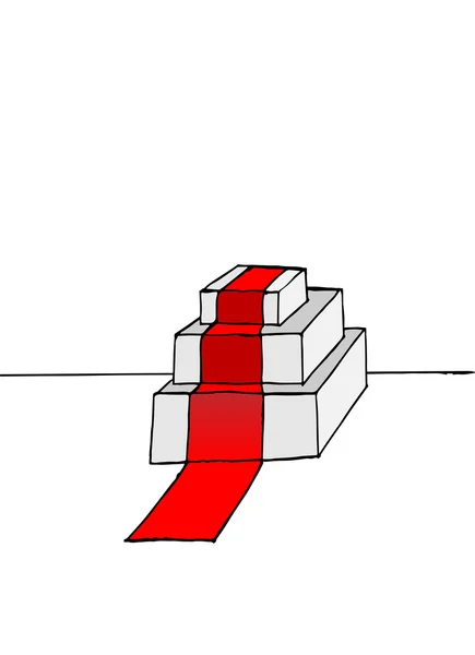 A vörös szőnyegen talapzaton — Stock Vector