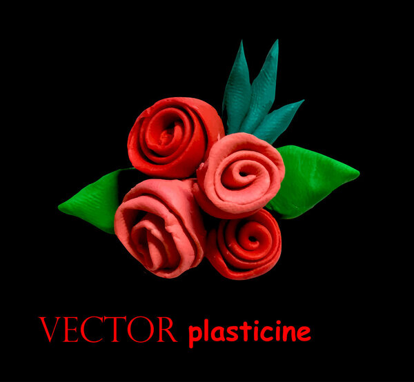 Пластилиновые красные розы
