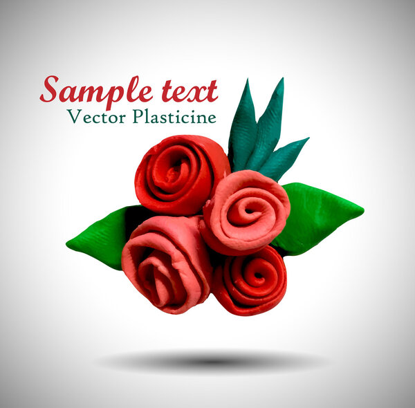 Пластилиновые красные розы
