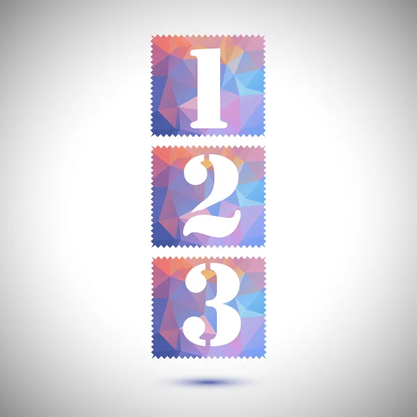 Coloré trois chiffres — Image vectorielle