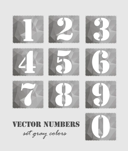 White Numbers set — Stock Vector