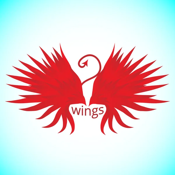 Red Devil křídla kreslený — Stockový vektor