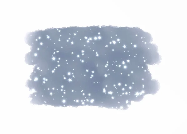 Gray penseelstreek met witte sterren — Stockvector