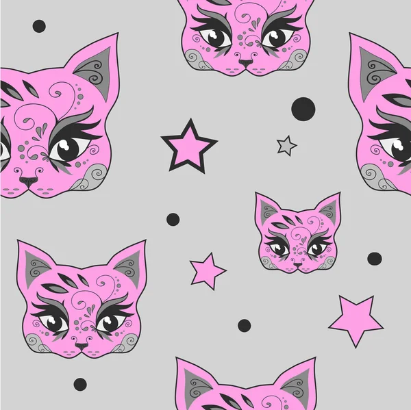 Рожевий милі кішки — стоковий вектор