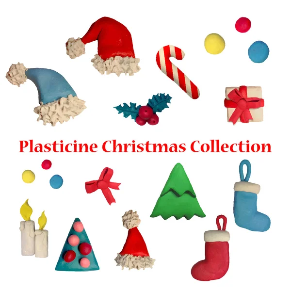 Plasticina conjunto de Natal — Vetor de Stock