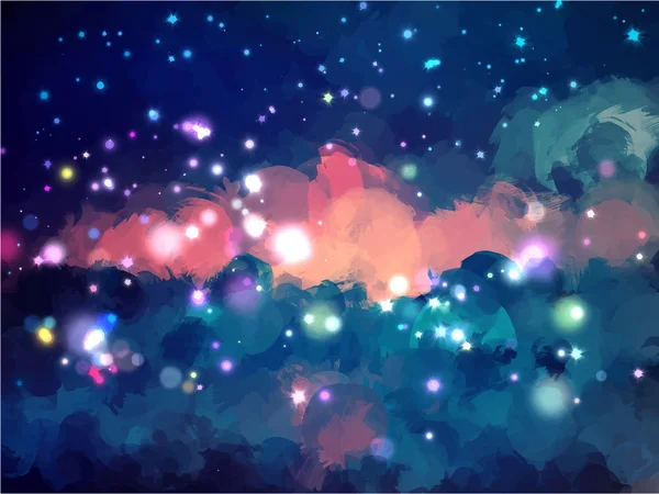 Ciel et étoiles coups — Image vectorielle