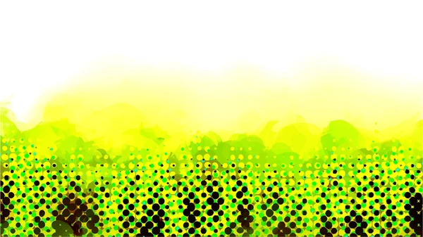Зелений з жовтими штрихами пензля — стоковий вектор