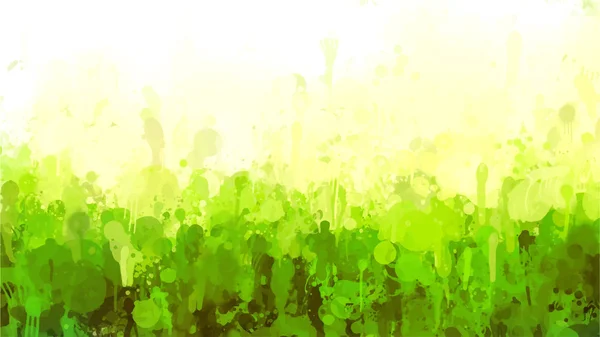 Grön och gul penseldrag — Stock vektor