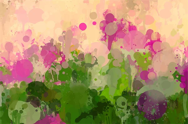 Green and purple brush strokes — Stock Vector