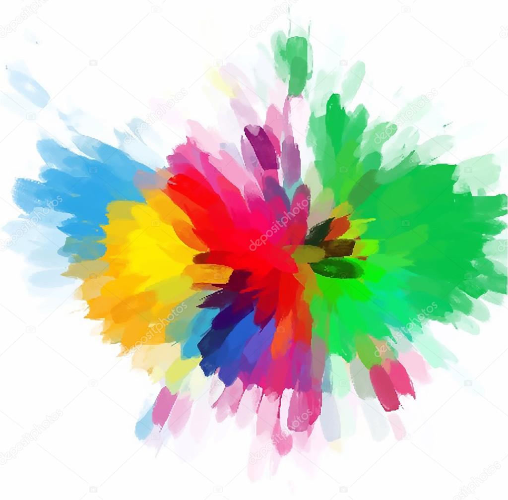 Colorful flower strokes