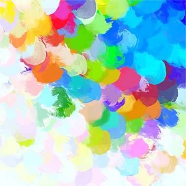 Renkli yuvarlak fırça darbeleri