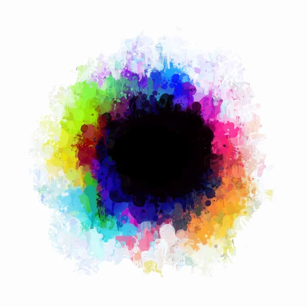Gekleurde verf spatten cirkel — Stockvector