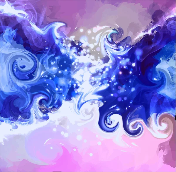 青と紫のカール — ストックベクタ