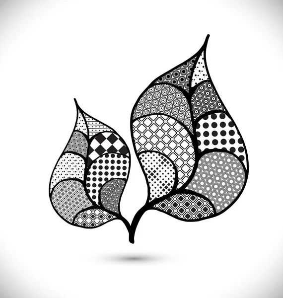 パターン化された灰色の葉 — ストックベクタ