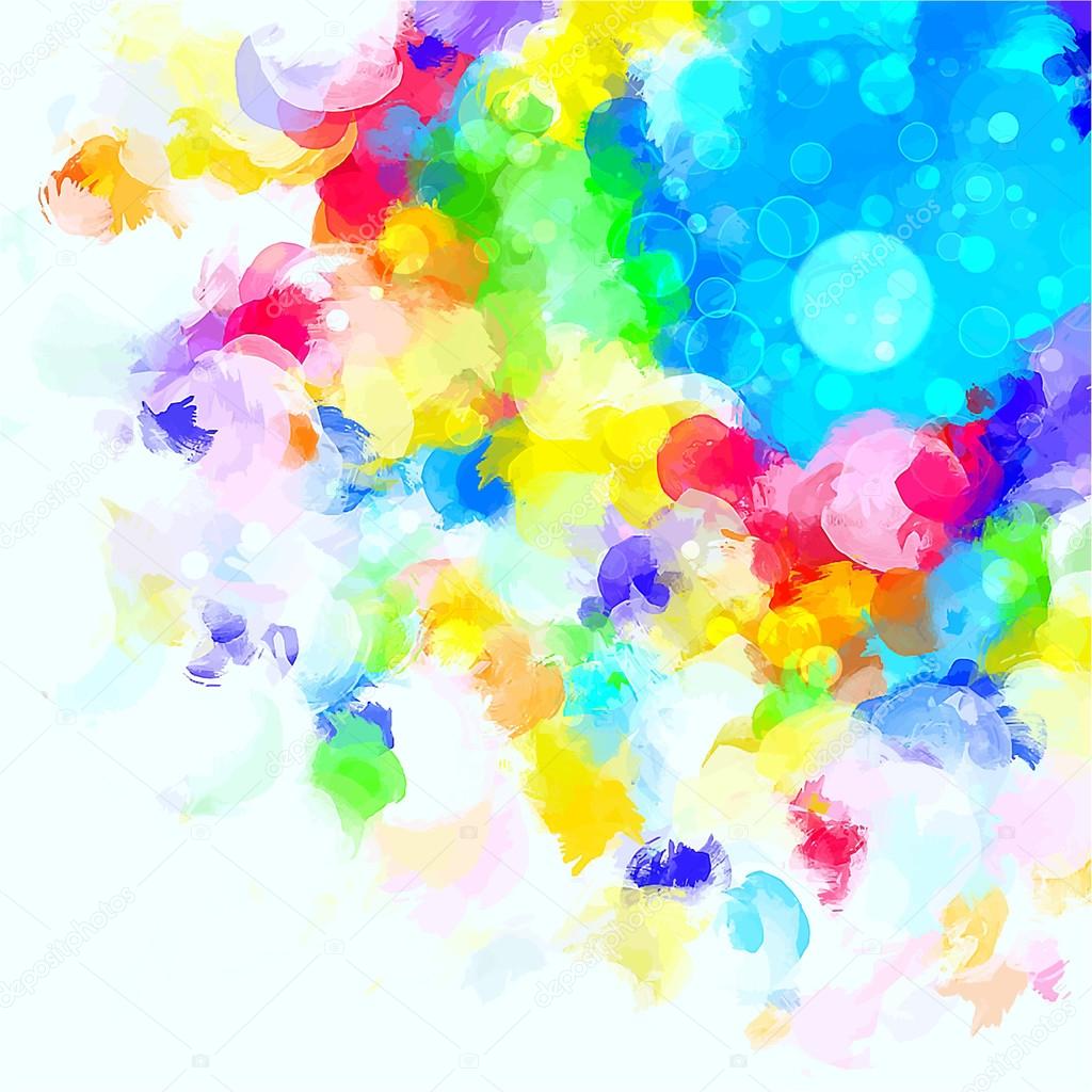 Colorful round brush strokes