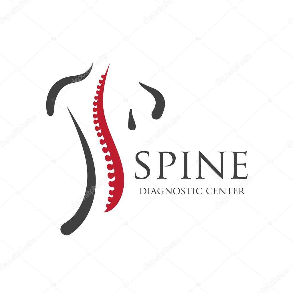 Medical diagnostic spine center logo on white background