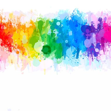 Rainbow watercolor brush strokes background